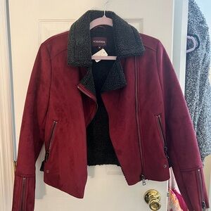 Vigoss Women's Burgundy Leather Jacket